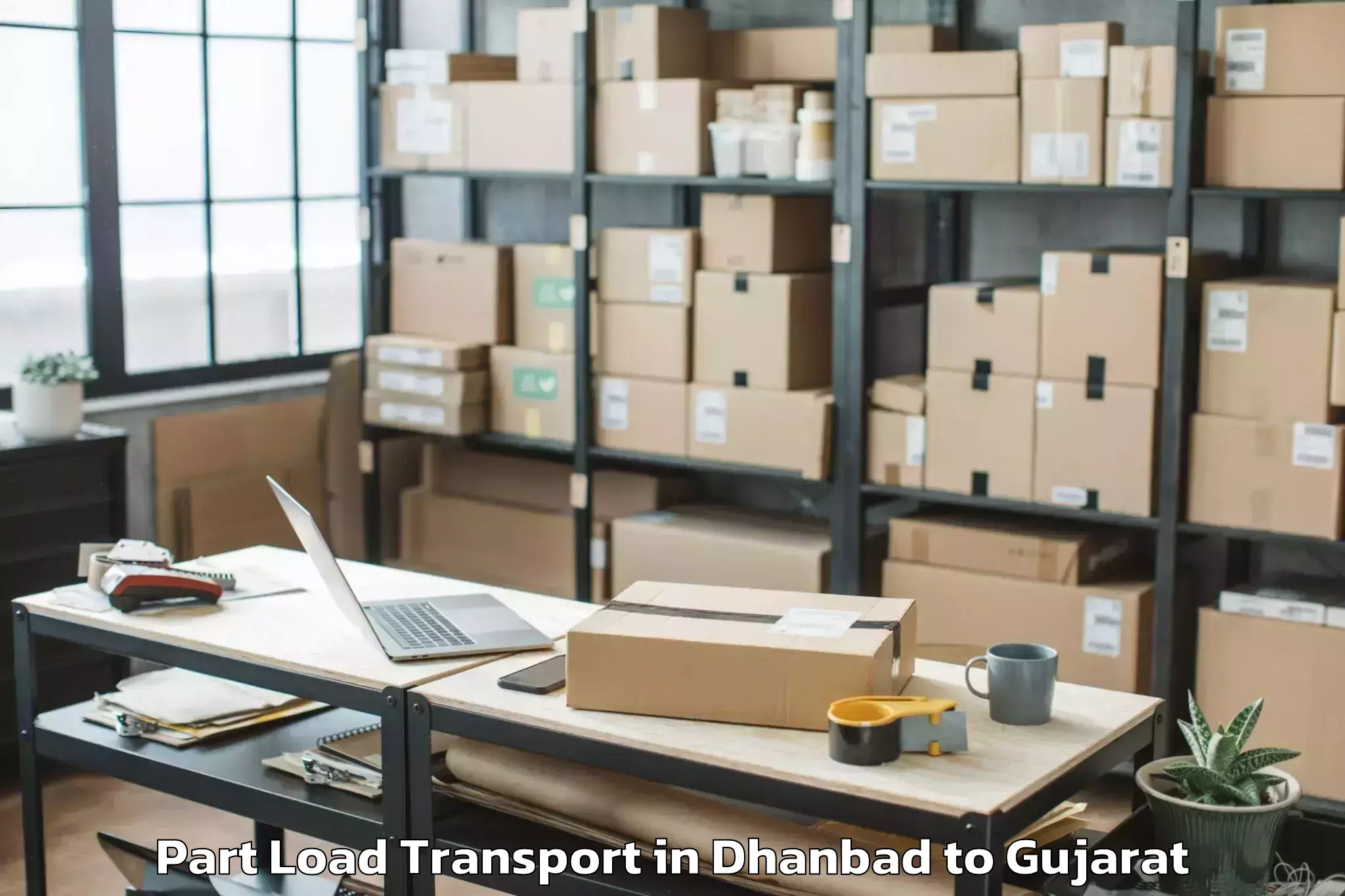 Book Dhanbad to Kandla Part Load Transport Online